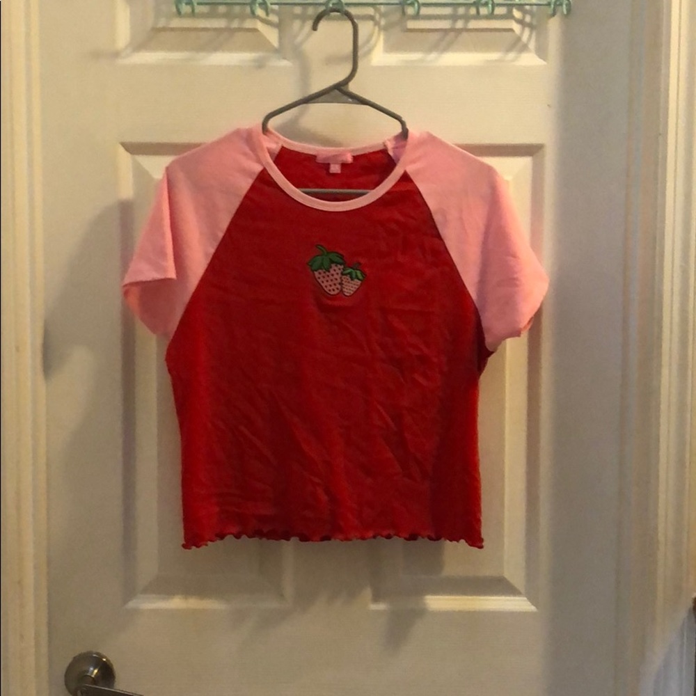 Strawberry fields crop top tee by Sugar Thrillz